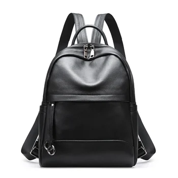 

Women's new first layer leather leisure backpack Europe and American simple new volume leather leisure backpack