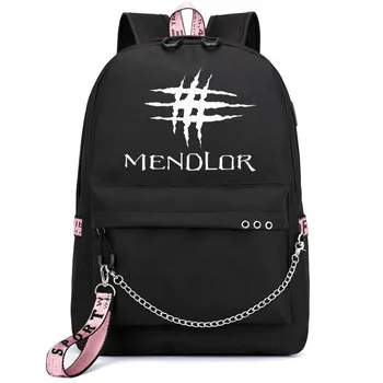 

Kopo BlackPink USB Backpack School Bags Black Pink Mochila Travel Bags Laptop Chain Backpack Headphone USB Port