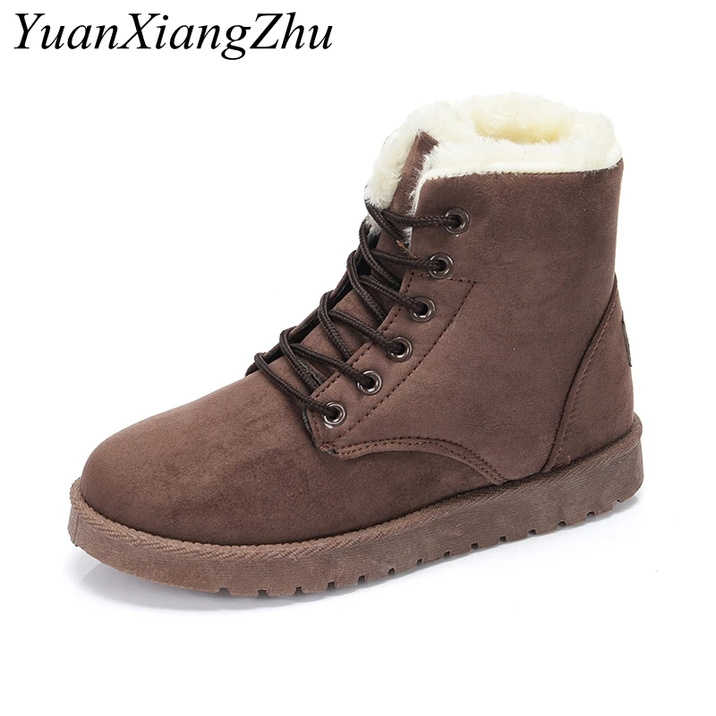 

Women Winter Boots 2018 New Suede Warm Platform Snow Ankle Boots Women Casual Shoes Candy colors Lace-Up Female Botas Mujer