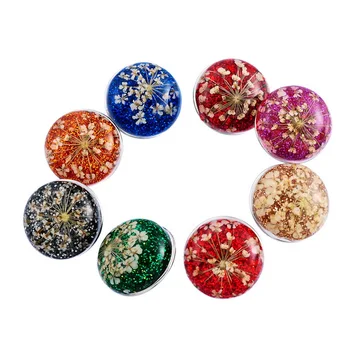 

10Pcs Mixed Colorful Babysbreath Acrylic Snap Buttons Fit Snap Bracelets Jewelry Making 18mm( 6/8")