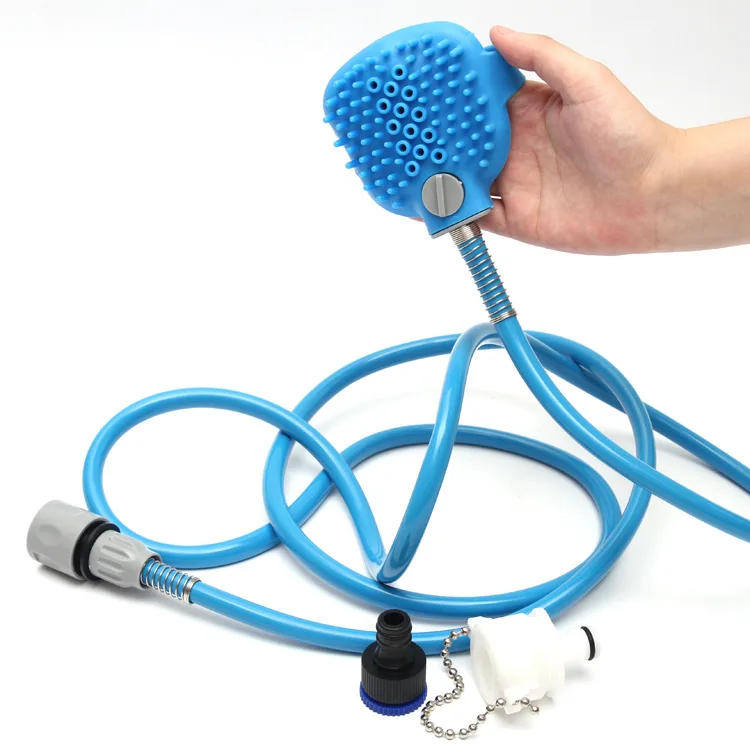 Amy Pet удобный инструмент для купания удобный массажер насадка для душа моющие опрыскиватели для ванны щетка для собак товары для домашних животных - Цвет: Синий