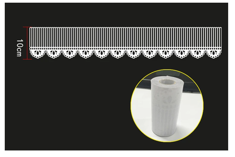 Белый кружевные обои границ стекло двери декор линии талии наклейки для кухни diy окна ванная комната клей зеркало стикеры EZ080