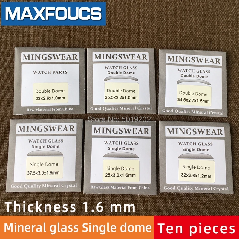 

Table glass mineral glass Single dome thickness 1.6 mm diameter 20 mm to 39.5 mm Ten-piece
