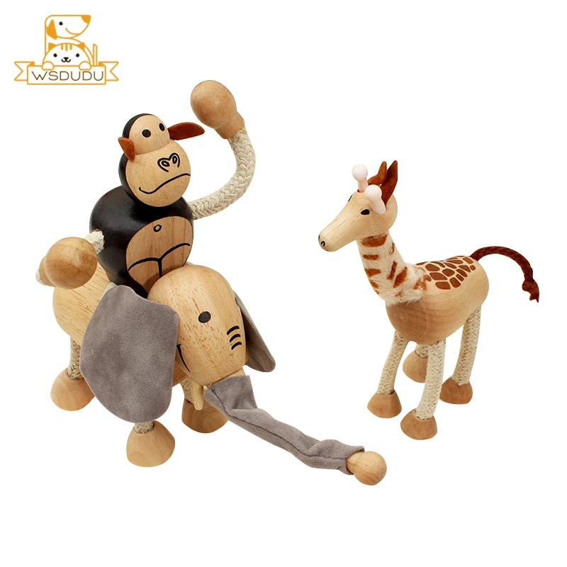 

Cute Animals Pig Piggy Panda Lion Tiger Elephant Horse Action Toys Cartoon Wooden Figures Novelty Figurines Dolls Model Gift New
