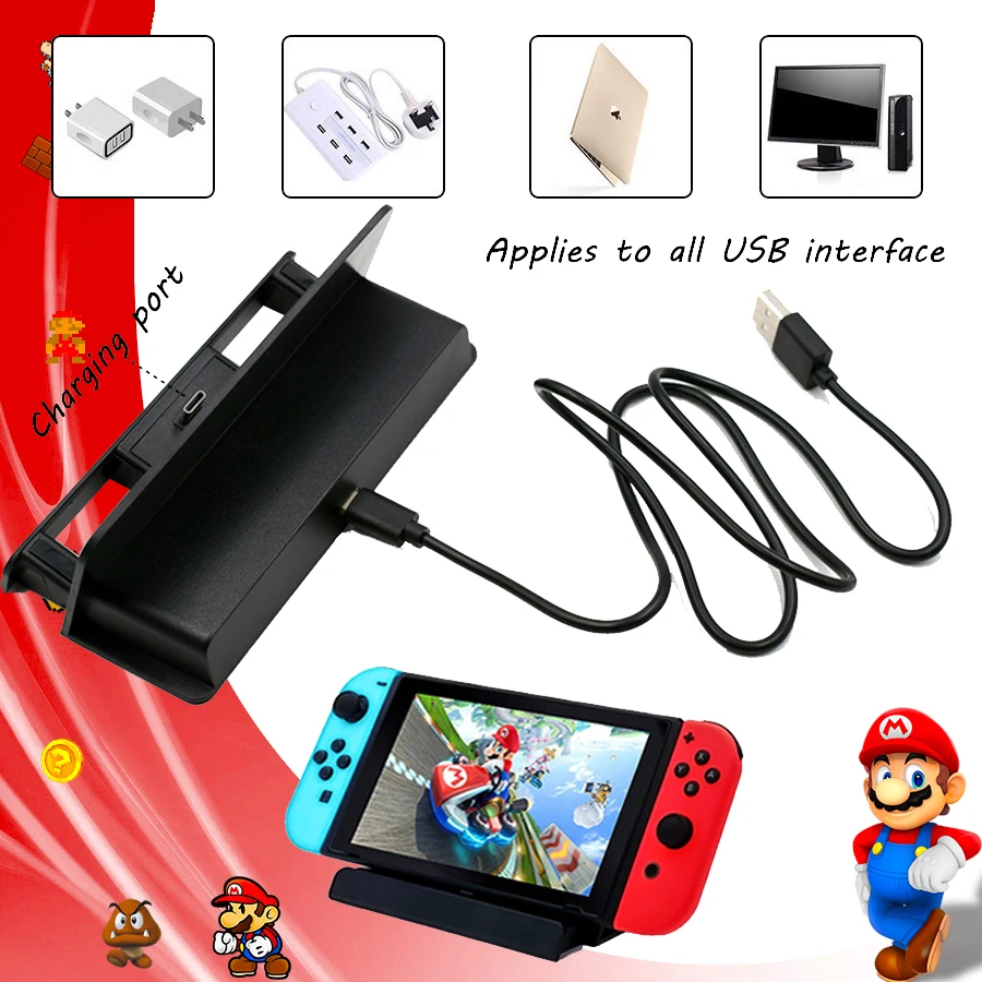

Nintend Switch Accessories USB Charger Stand Nintendoswitch Charging Dock Station Console Type-C Holder for Nintendo Switch Game