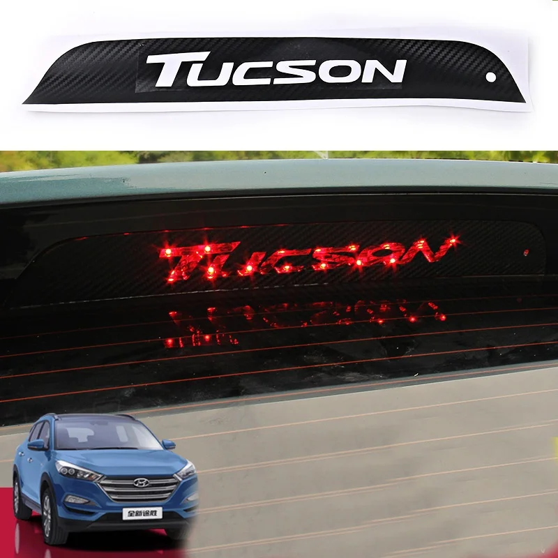 

For Hyundai Tucson 3rd 2016 2017 Car Carbon Fiber High Brake Light Stickers Decoration Vinyl Sticker Decal