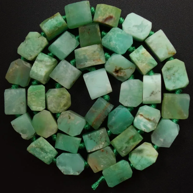 

Free Shipping!!! 1 strand(Approx: 38Pcs)Natural Raw stone Chrysoprase Loose Bead 15.5 inch M211 For Jewelry Making