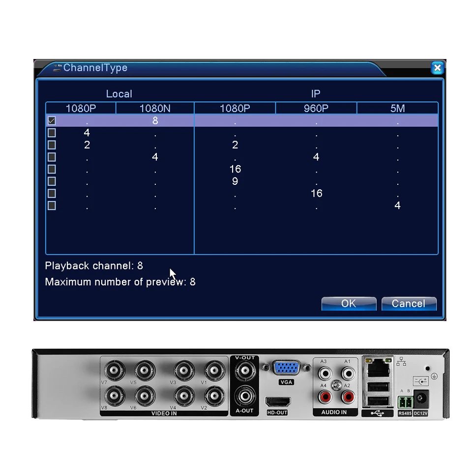 BESDER AHDM DVR 4 канала 8 каналов AHDNH 1080N система видеонаблюдения аналоговая камера высокого разрешения цифровой видеорегистратор гибридный видеорегистратор 1080 P NVR 4 в 1 видеорегистратор для аналоговой/AHD/IP камеры