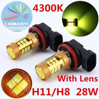 

2PCS High Power 900LM H8 H11 28W Samsung 3030 Chip 28SMD 4300K 12V Bright White LED Fog Driving DRL Daytime Running Light Bulb