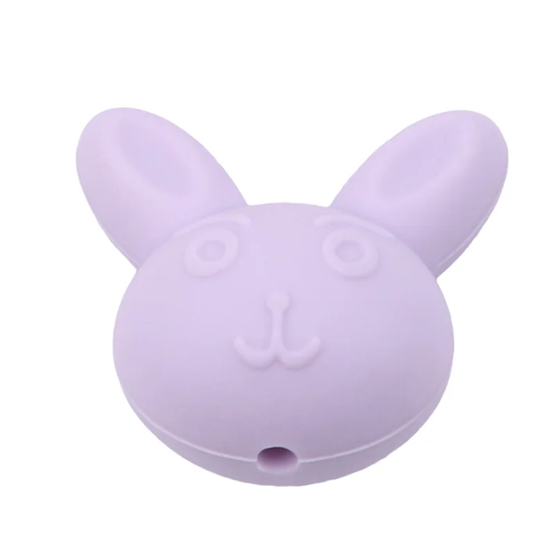 Rabbit Head Silicone Beads Baby Teething Teether 5pcs/pack BPA Free Necklace Making Making Chew Toy Baby care products