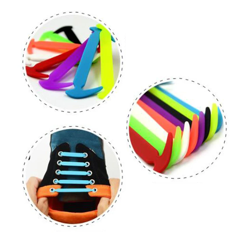 JUP1 Pack 12 Roots Shoelaces Unisex Elastic Silicone Laces For Men Women All Sneaker Fit Strap Sport canvas PU Shoes Accessaries