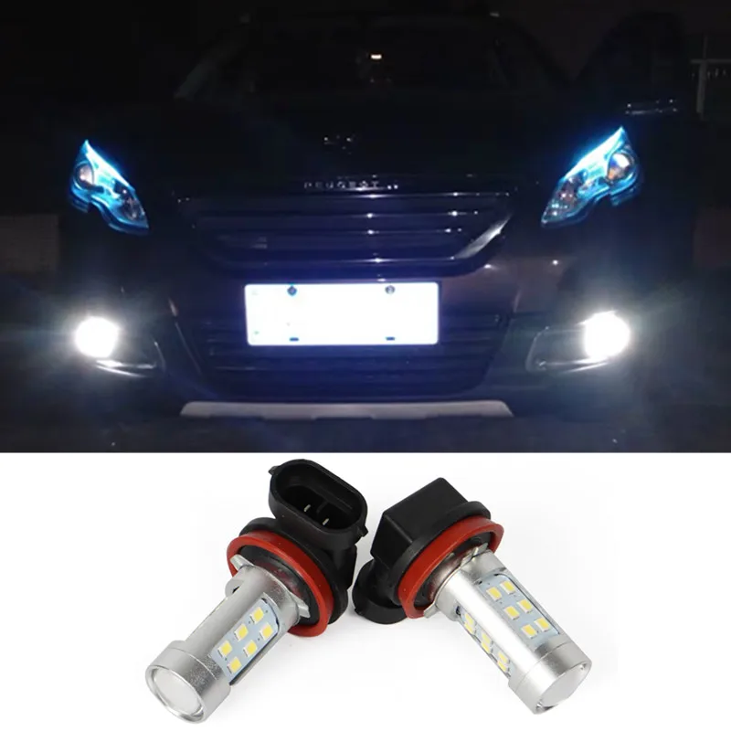 2X H8 H11 светодиодный Автомобильная противотуманная фара дальнего света лампы Drl