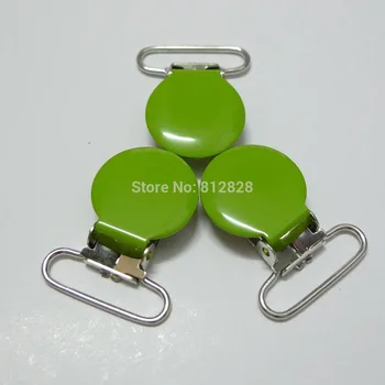 

25pcs 1'' 25mm #MD22 Lime Green Color Enamel Suspender Clips