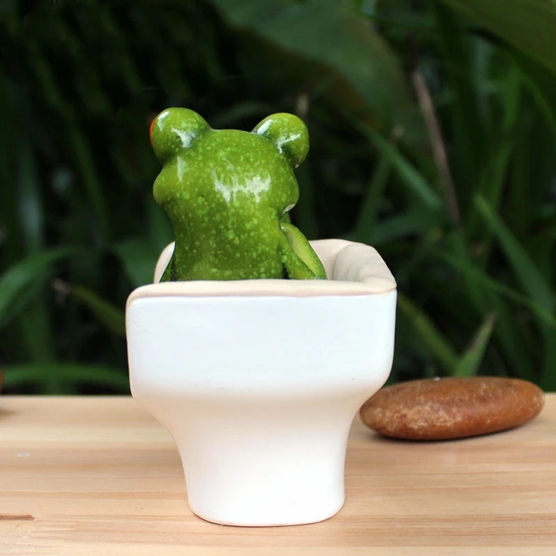 NZBZ. Kawaii животных 3D лягушки смолы статуэтки куклы дома Скульптура декор украшения