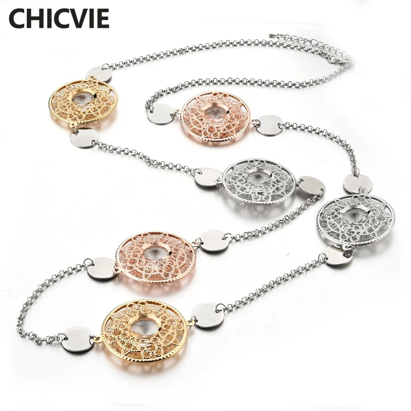 

CHICVIE NEW Vintage Long Statement Necklaces & Pendants chain display for Women Jewelry Vintage Accessories Necklaces SNE180012