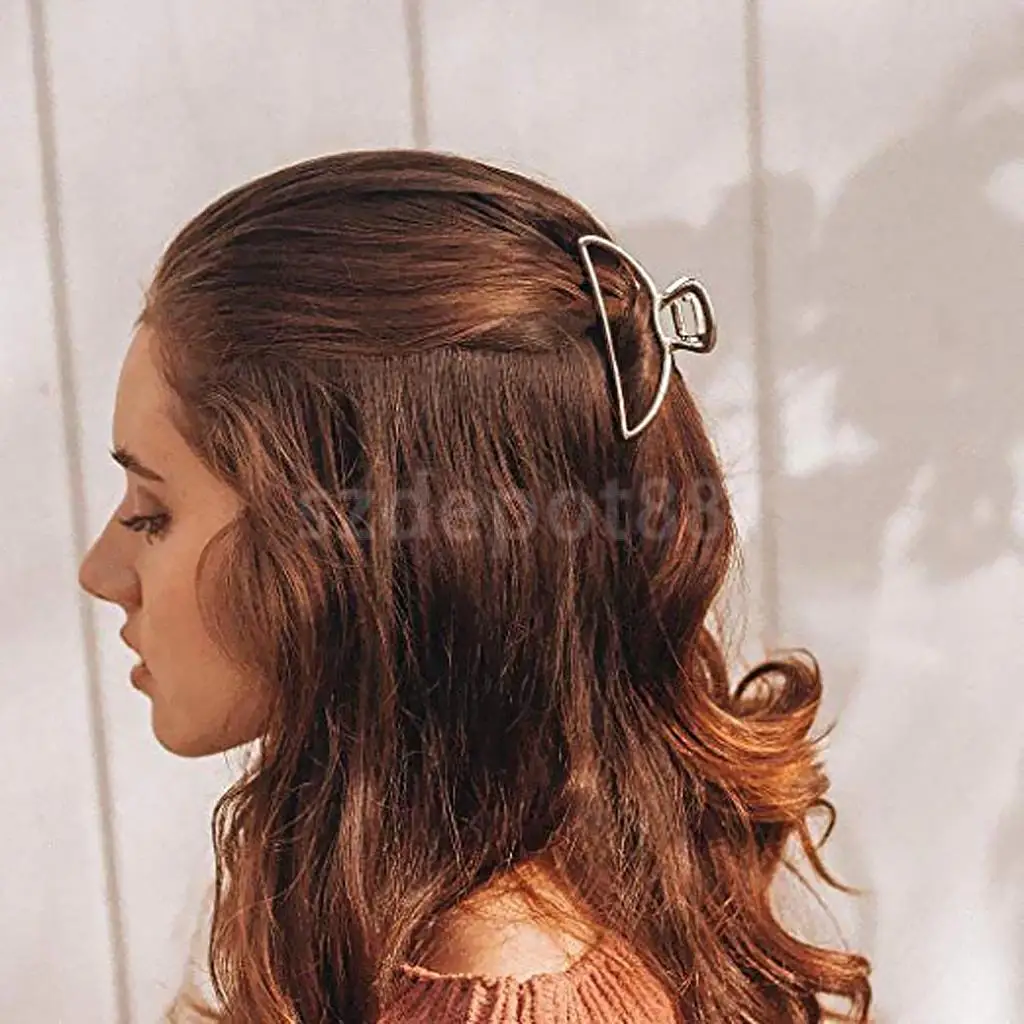 Hair Claw Large Grip Thick Hair Metal Jaw Clips Folding Clamp for Women Ladies