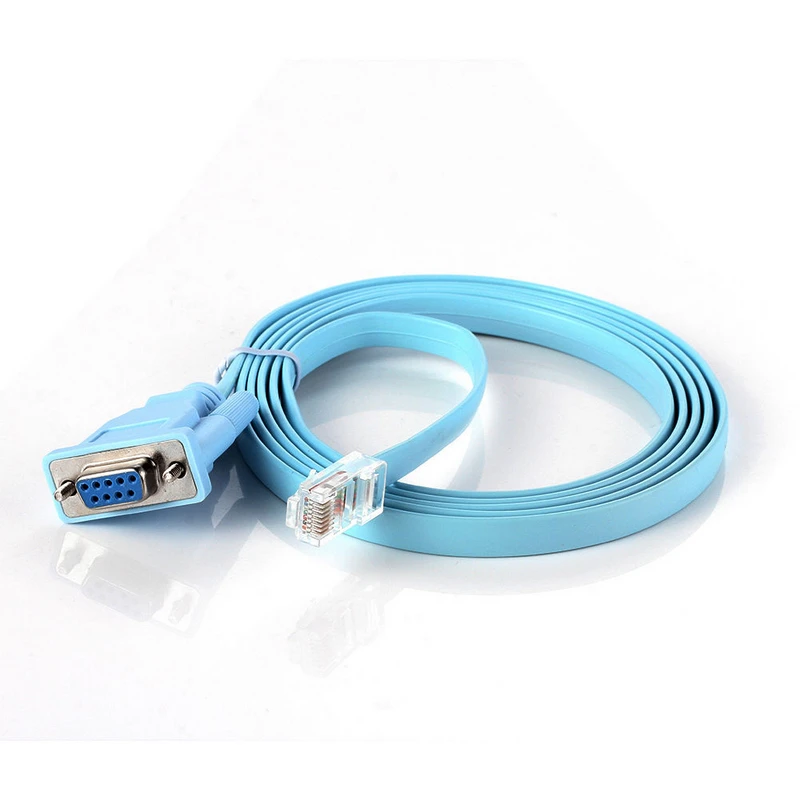 

RJ45 Cat5 Ethernet to Rs232 DB9 COM Port Serial Female Cable High Quality RJ-45 to DB Network Adapter Blue 1.5m 5Ft Mayitr