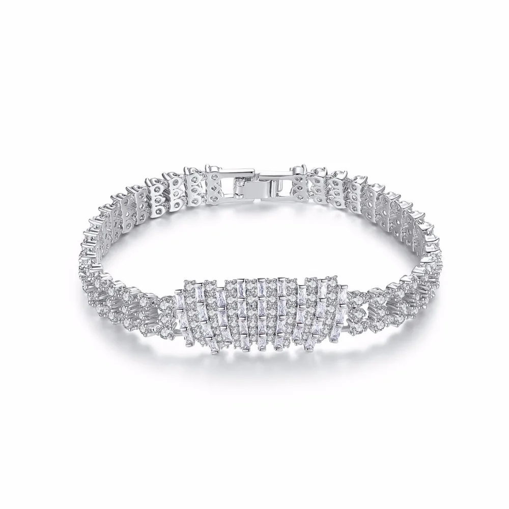 

Luxury Charm Bracelet & Bangle for Women Ladies Shining AAA Cubic Zircon Crystal Female Party Jewelry Accessories Gift