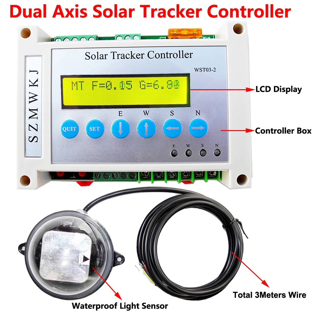 

Complete Solar Tracking Electronic LCD Controller-Dual Axis Solar Tracker Linear Actuator Controller for PV Solar Panel System
