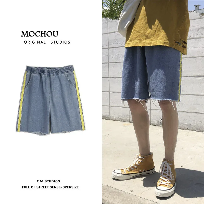 Мужские модные трендовые ковбойские повседневные шорты-шаровары, мужские шорты для бега с несколькими карманами синего цвета, шорты для спортзала размера плюс S-2XL