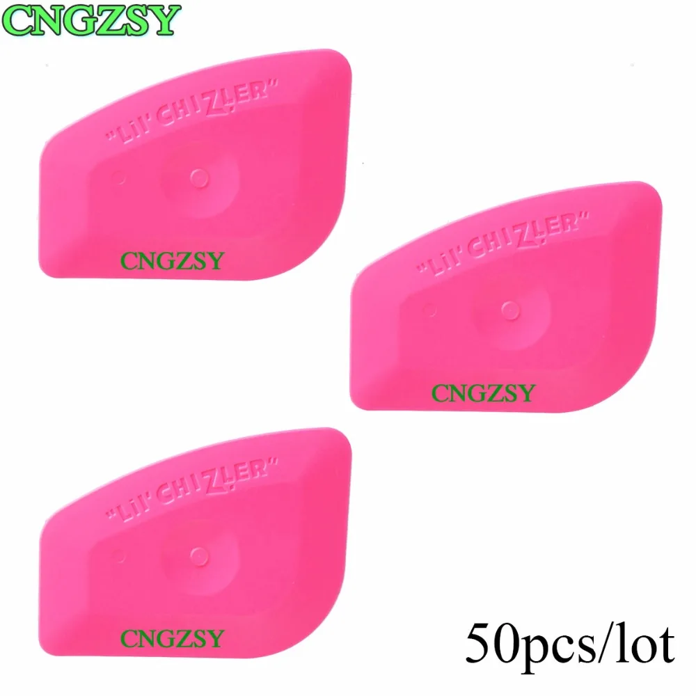 

CNGZSY 50pcs Multilateral Mini Pink Vinyl Squeegee Scraper Car Stickers Home Office Window Film Installation Tint Tools 50A25