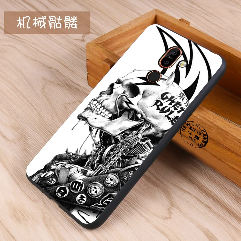 Nokia 7 plus Case Original Cover for Nokia 7 plus Bag Case Cover Skin Wolf Fish Skull nokia7plus Fundas 100% BiNFUL 7