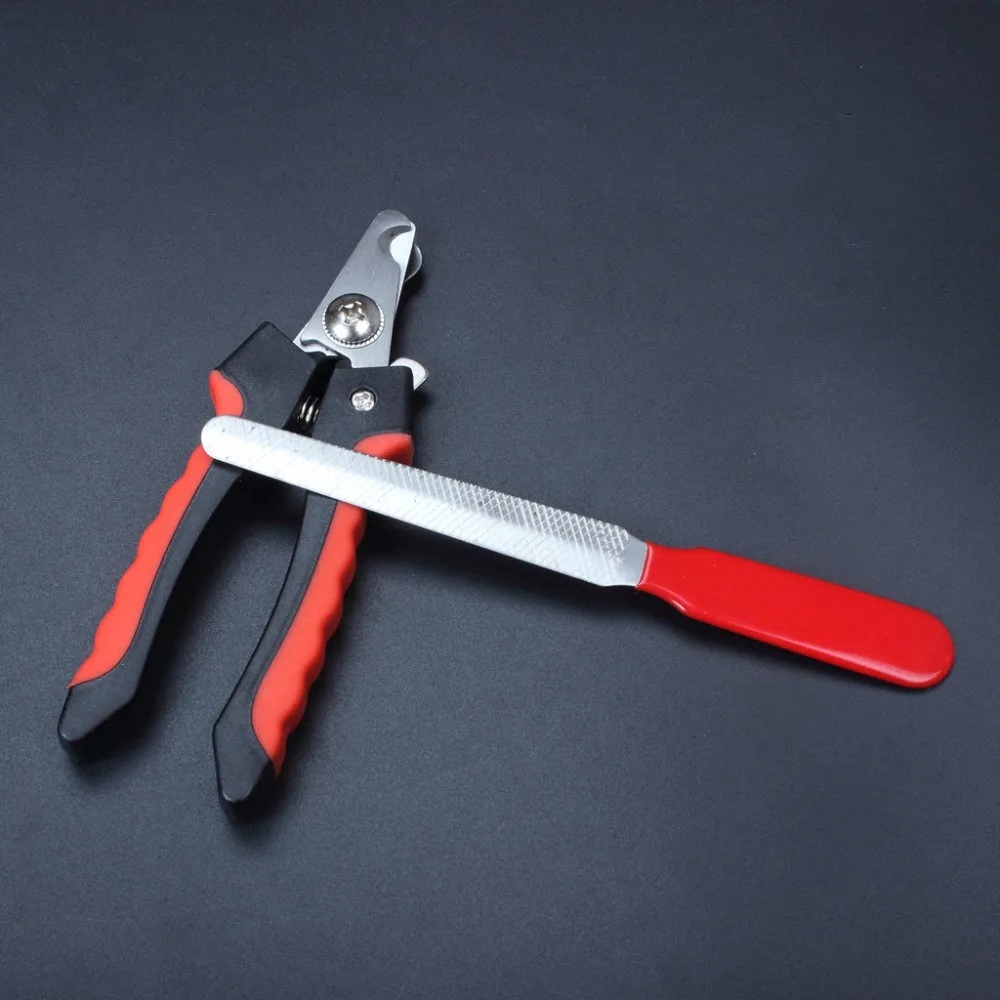 2 In 1 Pet Nail Clippers Cutter File for Dogs Cats Birds Guinea Pig Animal Claws Scissor Cut Set Kit  (2)