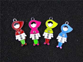 

AE783 Mix Color 100Pcs Alloy Metal Enamel Charms Pendant 40x18mm bead