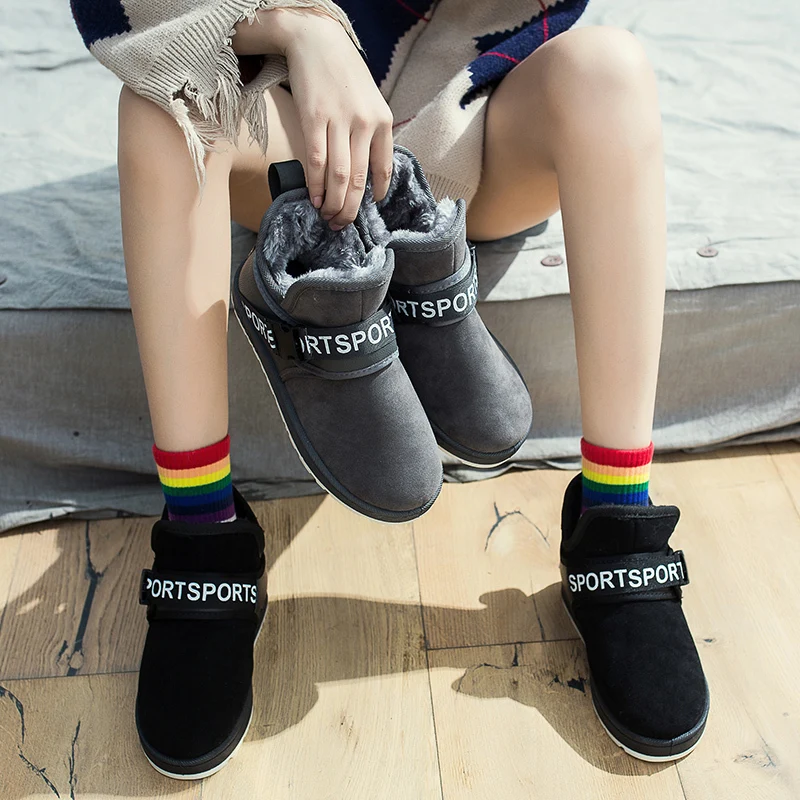 2018 большие размеры 36 40 2 цвета женская обувь теплая зимняя на платформе с мехом