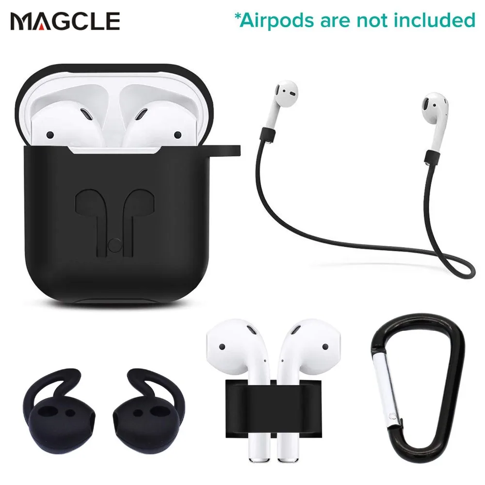 

Magcle 5 in 1 Silicone Bluetooth Earphone Case for AirPods Shockproof Protective Cover Anti-lost Wire Eartips for Air pods