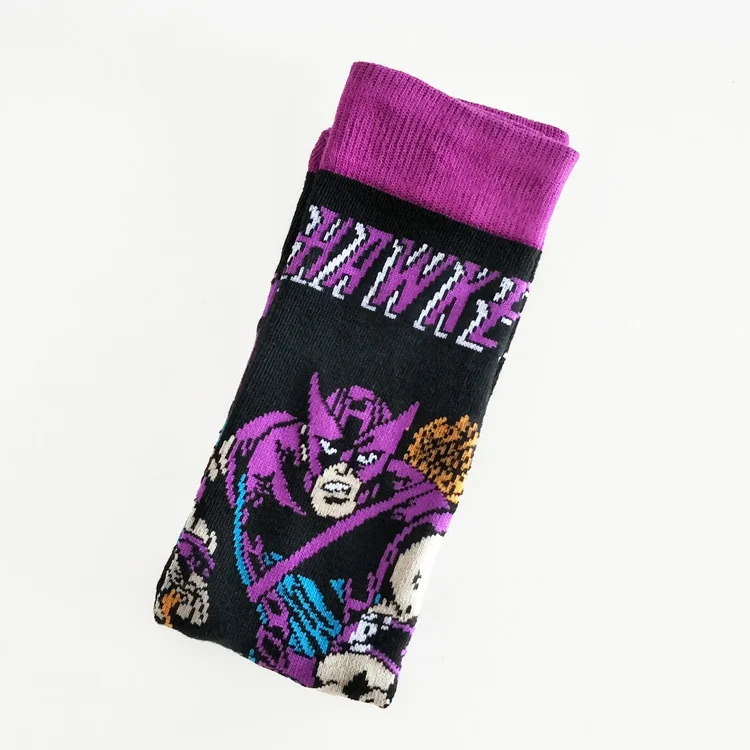 Марвел из Мстителей носки с героями мультфильмов Бэтмен Супермен повседневные Новые забавные носки мужские Веселые носки - Цвет: 3