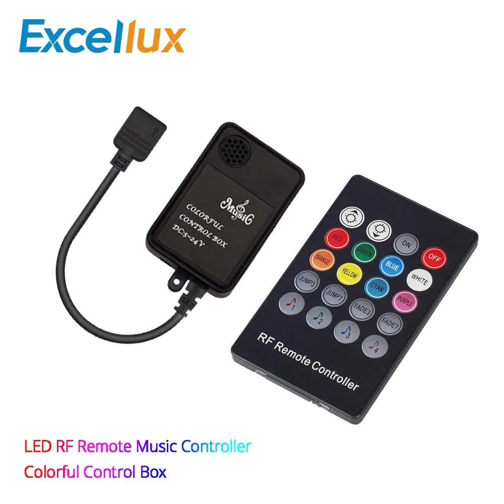 

20 keys Led Music Controller RF Remote Led Sound Sensor wireless RGB LED Controller DC 5V-24V For 5050 3528 LED Strip Controller
