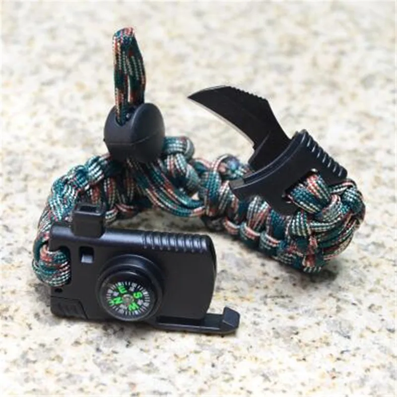 Многофункциональный браслет для выживания Paracord камуфляжный кемпинга активного