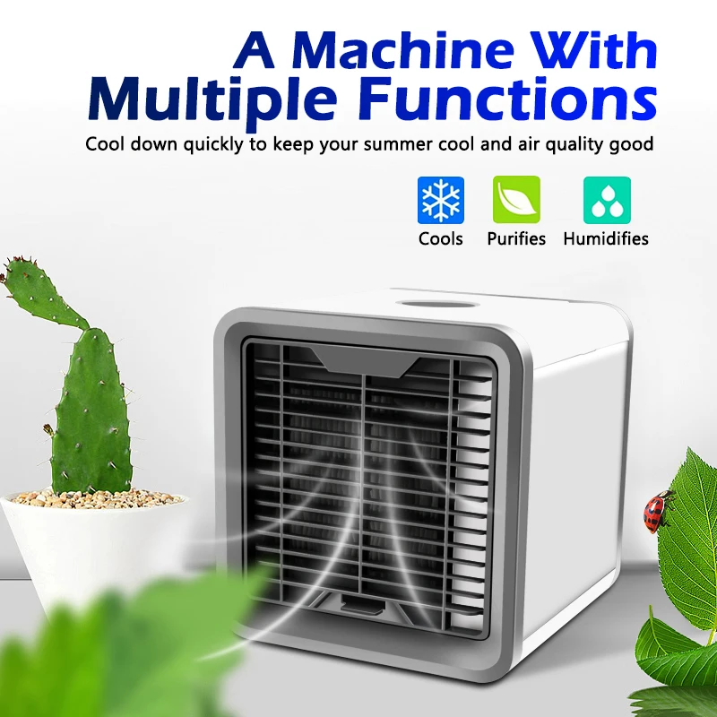 

Summer USB Mini Air Conditioner Humidifier Purifier 7 Colors Light Desktop Air Cooling Fan Air Cooler Fan for Office Home