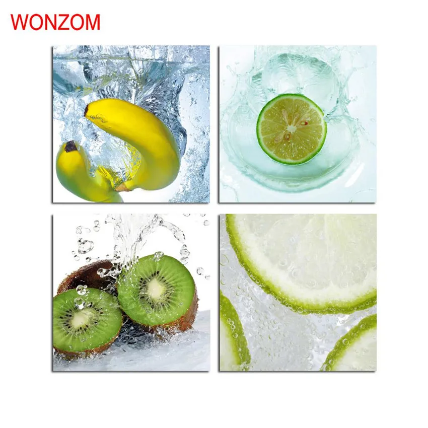 Картина на холсте с изображением бананов лимона 4 шт. | Дом и сад