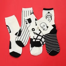 Модные женские носки в стиле хараджуку, мужские полосатые клетчатые носки с рисунком персонажей, повседневные носки унисекс, забавные Женские чулочно-носочные изделия