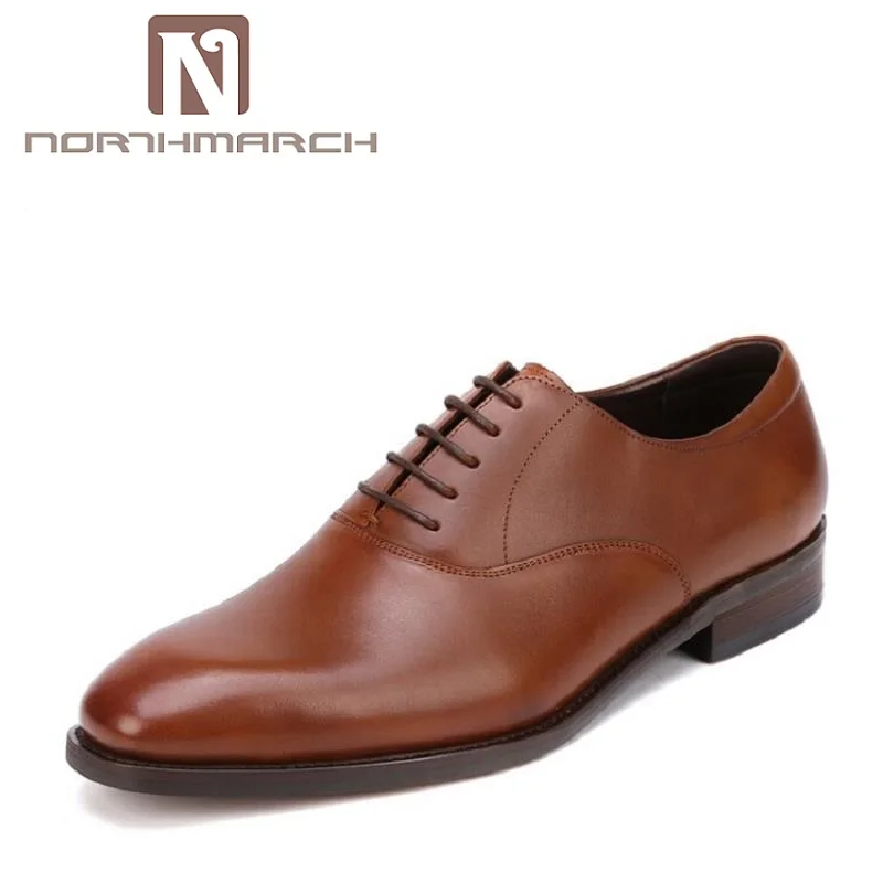 

NORTHMARCH Brand Design Mens British Dress Shoes Genuine Leather Handmade Comfortable Black Formal Office Oxford Shoes chaussure