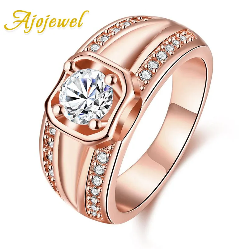 

Ajojewel Size 9 High Quality Brass Men Rings With Zircon Stones Fashion Elegant Temperament Jewelry Bague Homme