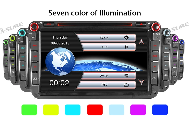 Clearance A-Sure 8 Inch Car Radio GPS DVD Player For Volkswagen VW Passat Skoda T5 Polo Sharan TOURAN TIGUAN GOLF 5 6 Seat SKODA 20