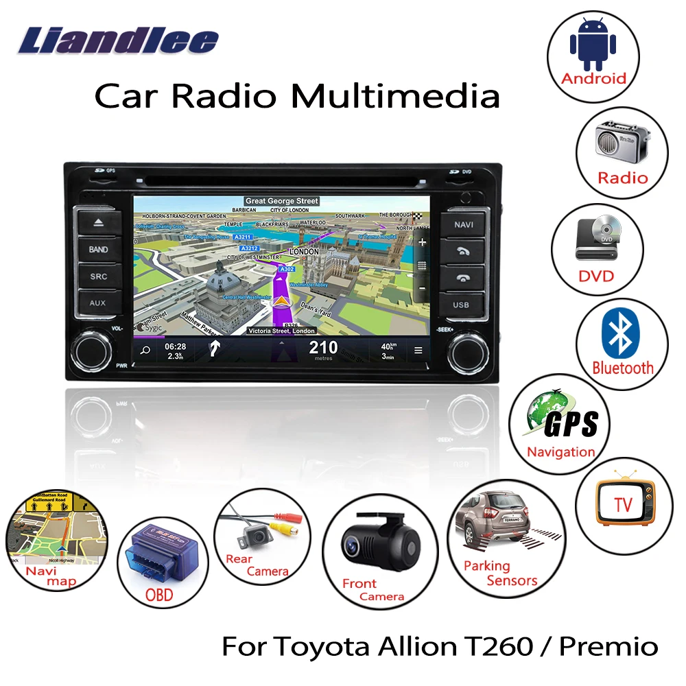 Excellent Liandlee For Toyota Premio / Allion T260 2007~2017 Android Car Radio CD DVD Player GPS Navi Navigation Maps Camera OBD TV Media 9