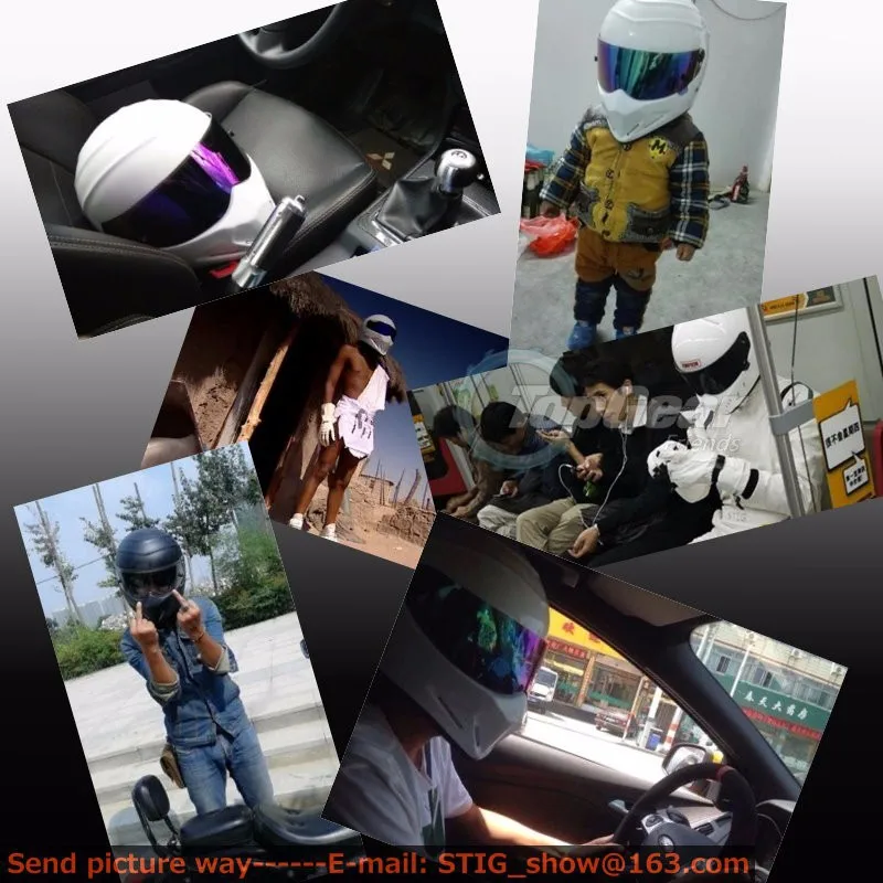 Для TopGear stig-белый шлем Capacete Casco+ сумка+ наклейка "Simpson" 3в1/белый шлем с серебристый козырек/гоночный стиль