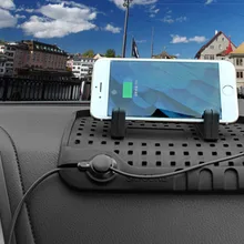 Car-Styling Car Navigation Mobile Phone Anti-Slip Mat USB Charger for Dodge ram charger journey challenger caliber Accessories