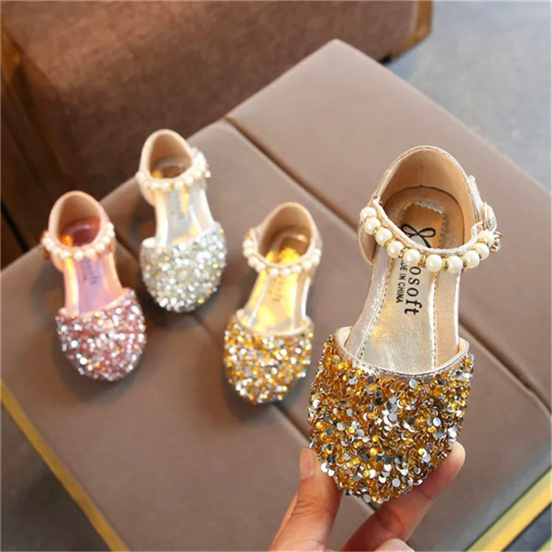 TELOTUNY/Обувь для малышей; детские сандалии для маленьких девочек; обувь принцессы с блестками и жемчугом; sapato infantil zapatos de bebe