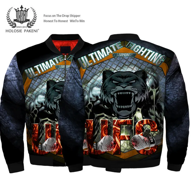 

Drop Shipping USA Size Full Printing UFC MMA Fighting Fierce TigerThick Bomber Jacket Streetwear Flight MA-1 Jacket