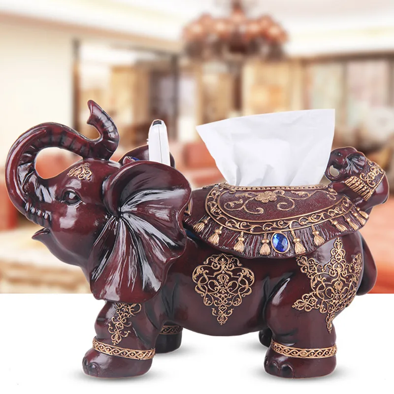 

XING KILO Living room elephant tissue box creative fashion simple multi-purpose tissue box Book box elephant crafts ornaments