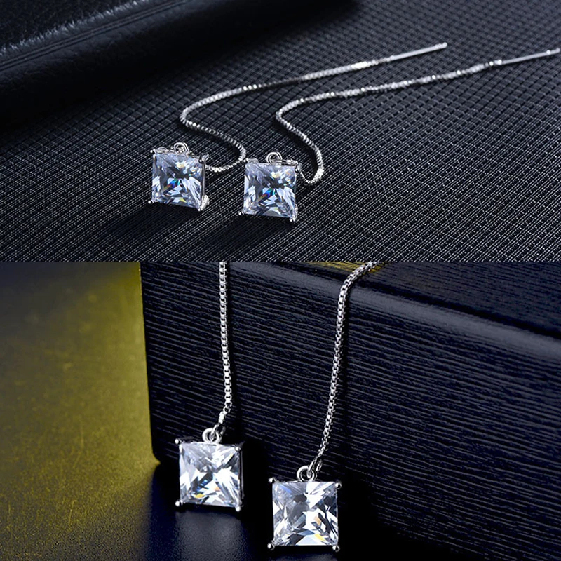 square cz zircon dangle earrings jewelry (2)