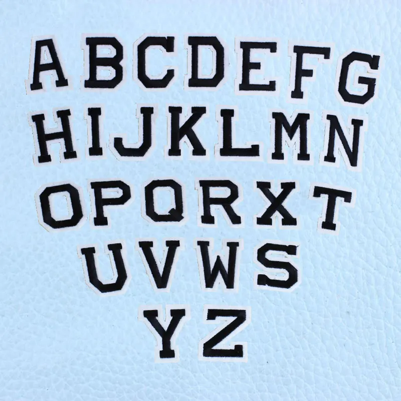 

1pc Pure Black English Alphabet Iron on Patches Decal Embroidery for Clothing for Jacket Jeans Sewing Diy Coat Ironing Stickers