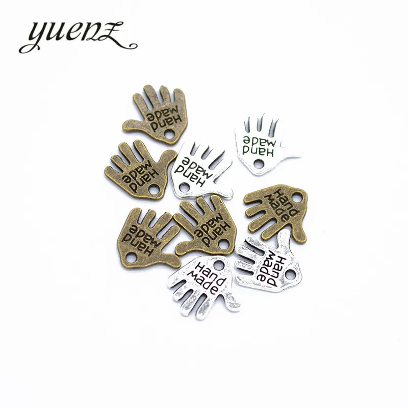 

YuenZ письмо ручной работы подвески античное серебро цветное покрытие металла ручной Подвески для изготовления ювелирных изделий 21,5*12,5 мм I173