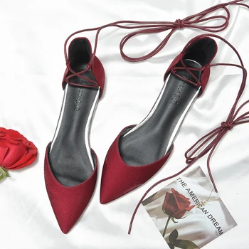 

2019 spring and summer new wild strap flat shoes with pointed women's shoes