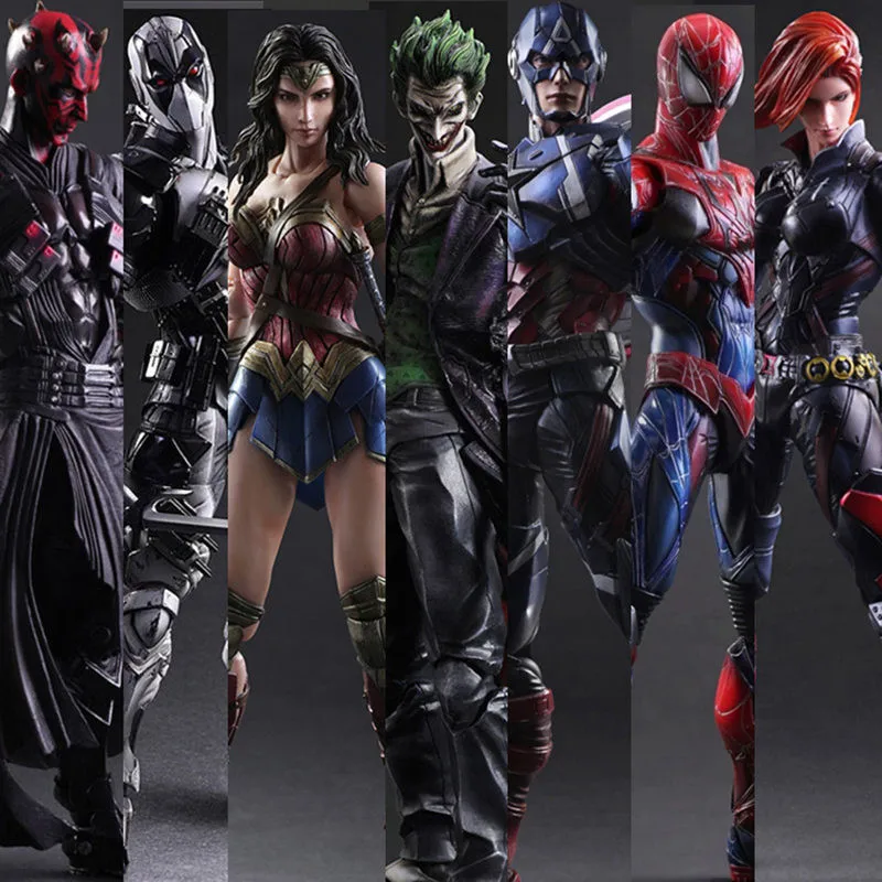 

Play Arts Marvel Avengers Endgame Deadpool Spiderman Batman Black Panther Action Figure Collection PA Model Anime Doll Toys 10"